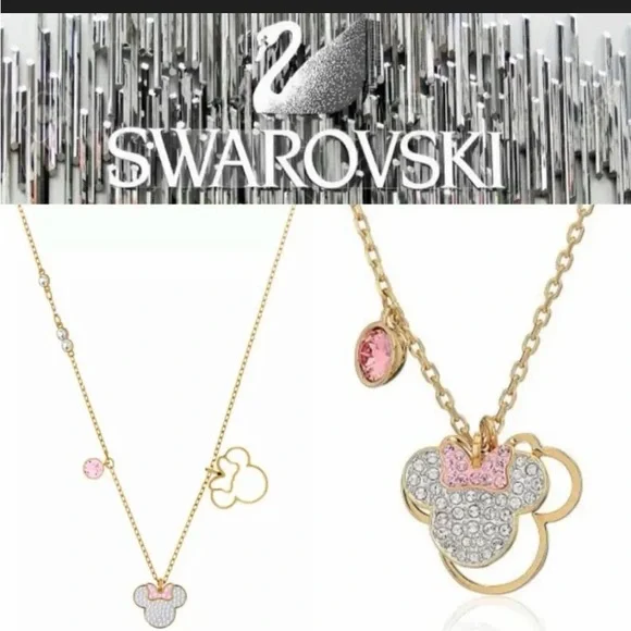 Swarovski Disney Necklace Minnie Mouse Crystal Gold
Pink Ribbon NWT /NIB - Picture 1 of 3